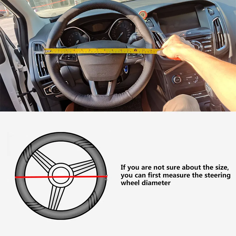 car steering Universal Leather braid for Steering Wheel Cover car With Needles And Thread Artificial Leather Covers Suit