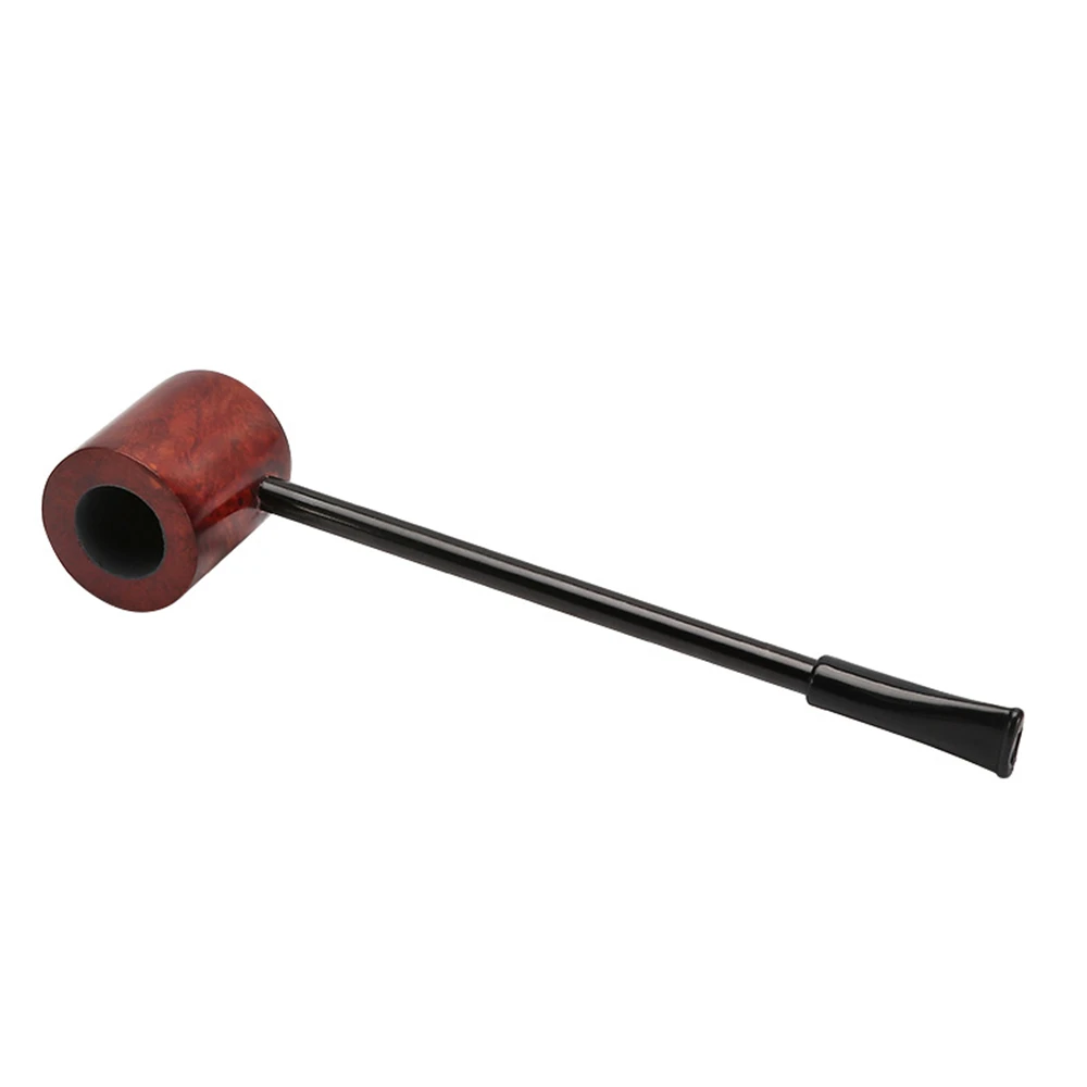 Ebony Solid Wood Tobacco Pipe Handmade Smoking Pipe Cigarette Holder Filter Wooden Smoke Pot Straight Pipe Cigarette Accessories