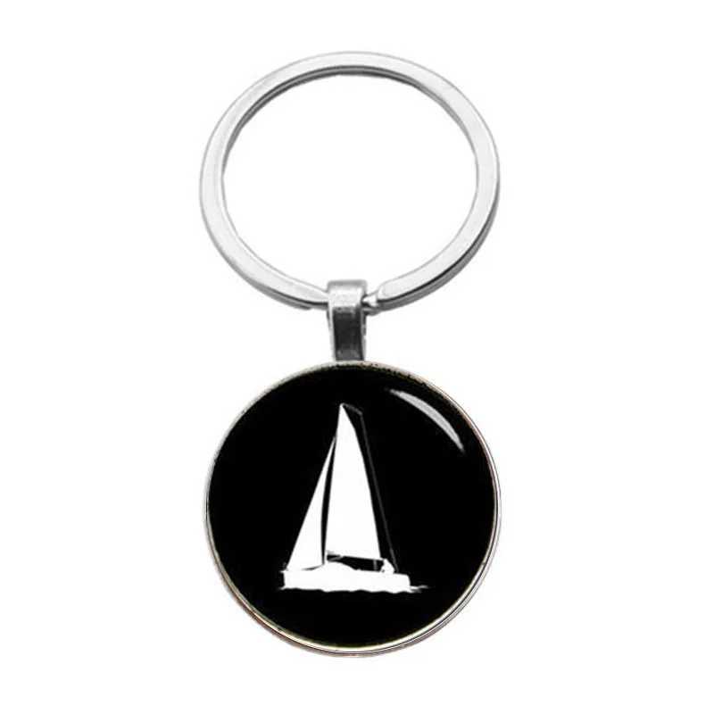 Exquisite Popular Sports Style Jewelry Key Chain Boat Rowing Team Oar Art Pendant Key Ring Jewelry Father Birthday Gift