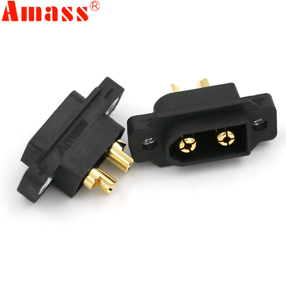 1/2/5PCS AMASS Black XT90E-M Battery Connection Plug Gold-Plated Male Connector DIY Connecting Parts for XT90 RC Aircraft Drone