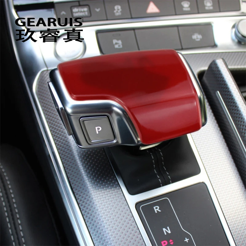 

Car Styling Console Gearshift Handle Frame Cover For Audi A6 C8 A7 Auto Interior Accessories Gear Shift Knob Head Stickers Trim