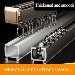 Aluminum Alloy Curtain Track Curtain Rod Ceiling Side Installation Single Durable Triple Curtain Accessories Customized
