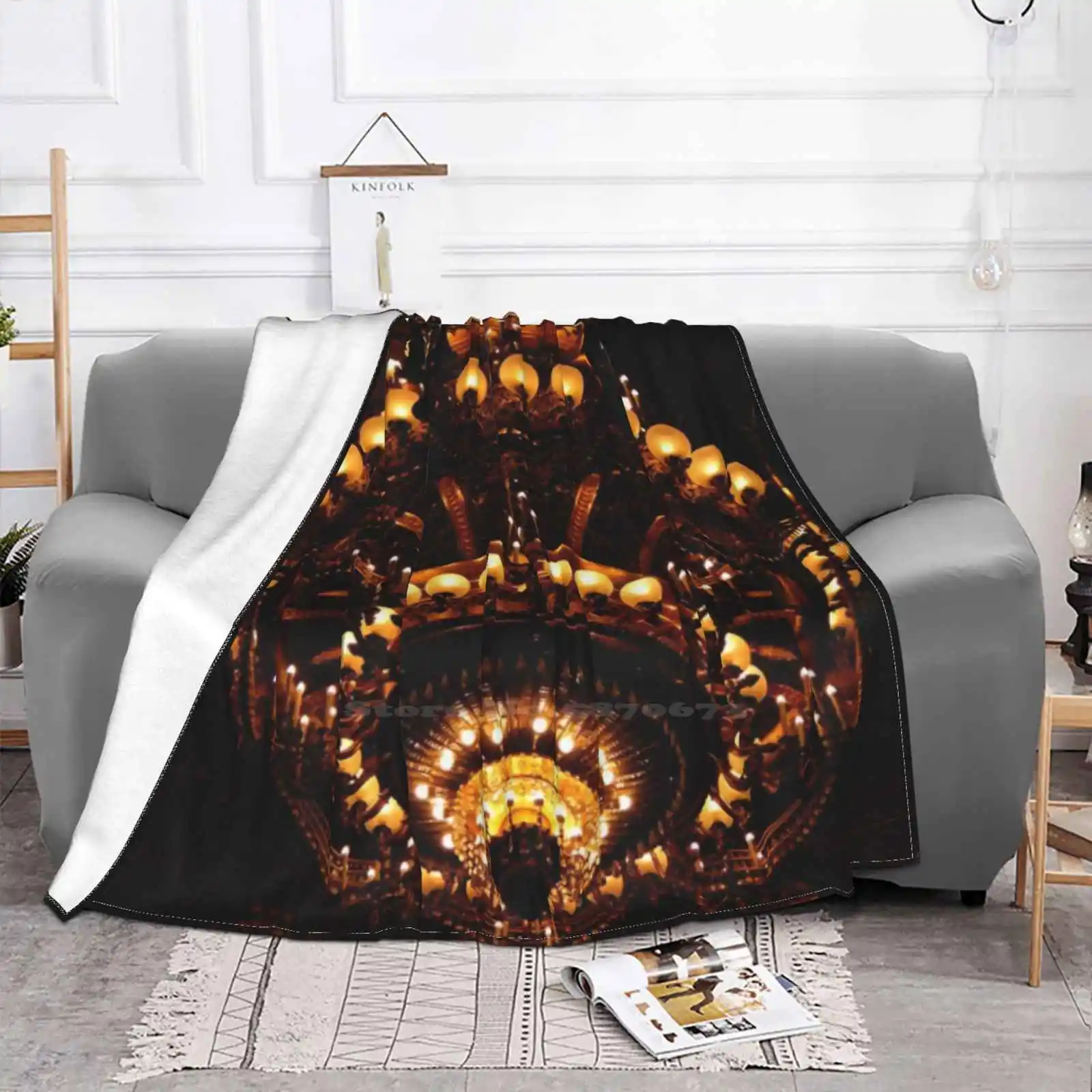 Opulence V2 New Arrival Fashion Leisure Flannel Blanket Luxury Opulent Opulence Fancy Chandelier Theater Dramatic Decadent