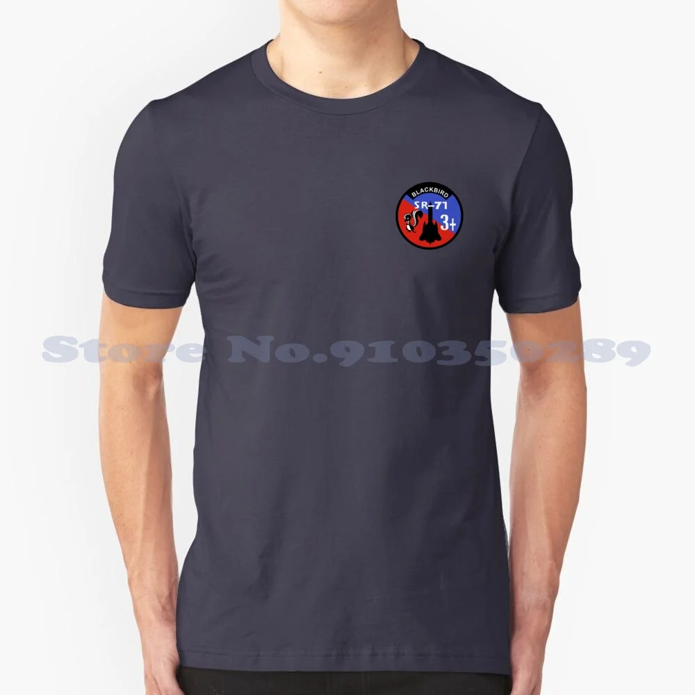 Round Sr 71 Habu Commemorative Insignia 100% Cotton T-Shirt Insignia Commemorative Aircraft Habu Spy Air Force On Blackbird