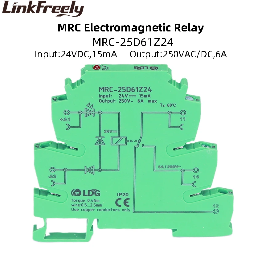 Imagem -02 - Placa de Módulo de Relé 6a 250ac dc 10 Peças Bobina 24vdc Mini Plc Interface Programável Interruptor de Relé Tensão