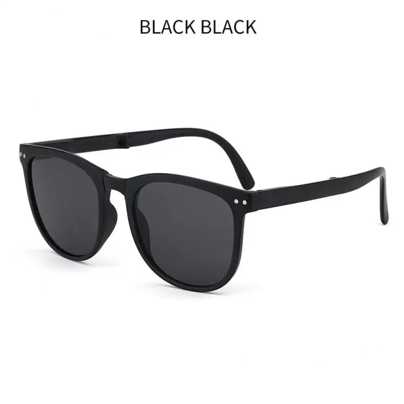 Sunglasses Foldable Ultralight Sunglasses Female Photo Fashion Anti-ultraviolet Fall New Style Female Big Face Retro