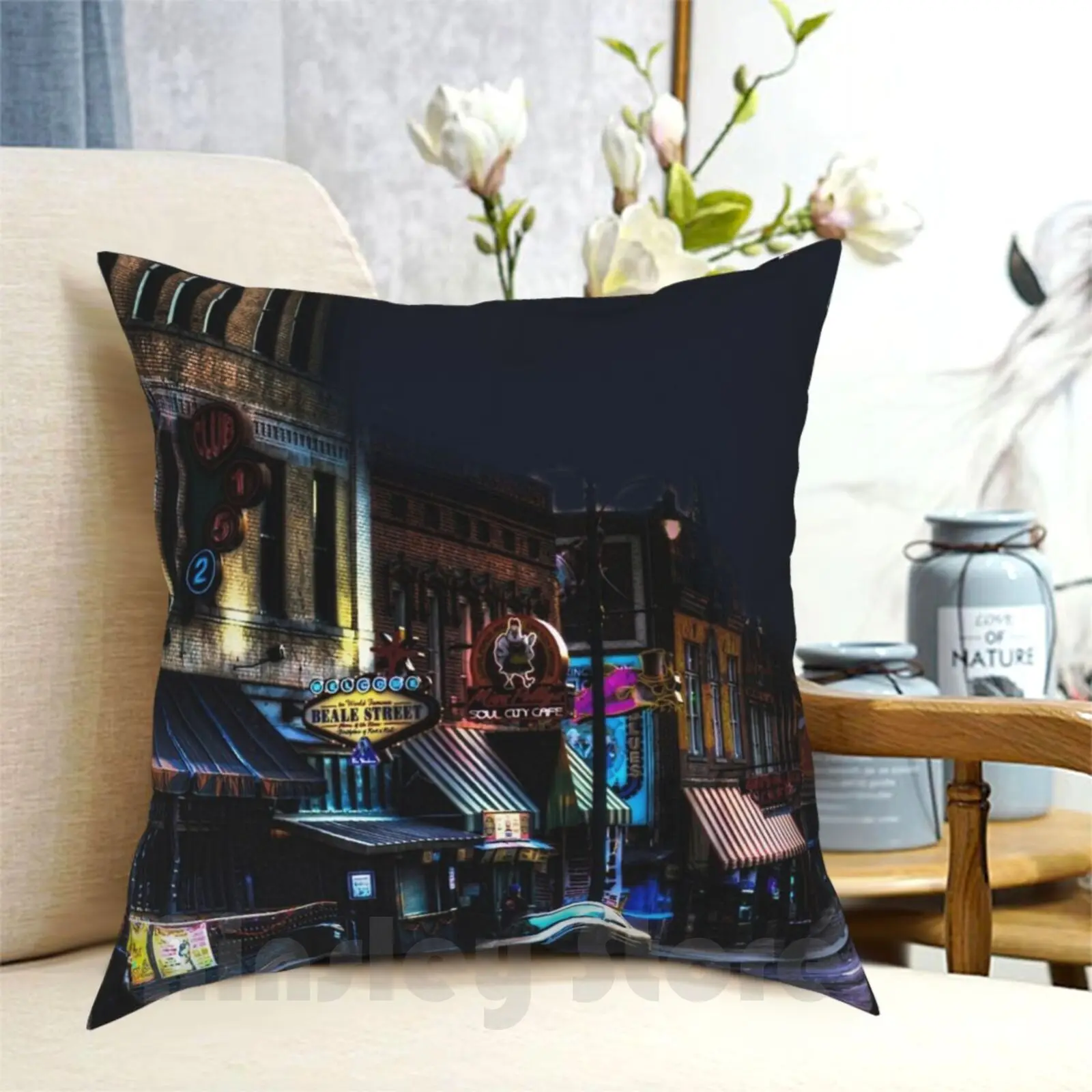 

Closing Time On Beale Pillow Case Printed Home Soft DIY Pillow cover Beale Street Memphis Tennessee Home Of The Blues B B