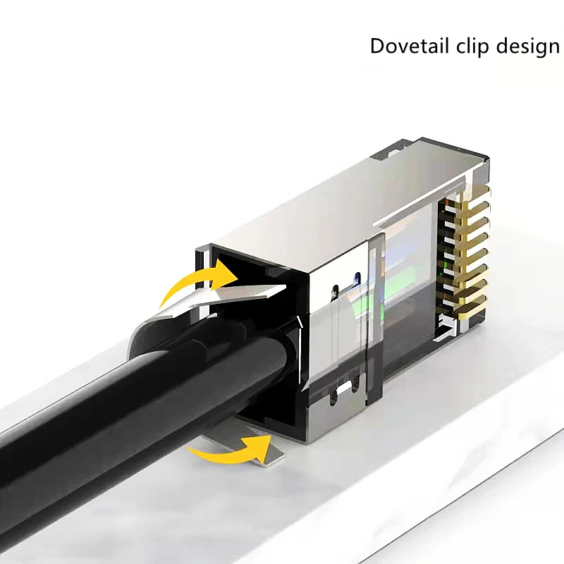 HTOC RJ45 CAT7 Cổng Kết Nối 2 Che Chắn RJ45 Cắm 50μ Mạ Vàng Modular Cắm Cho CAT7 Cáp Ethernet