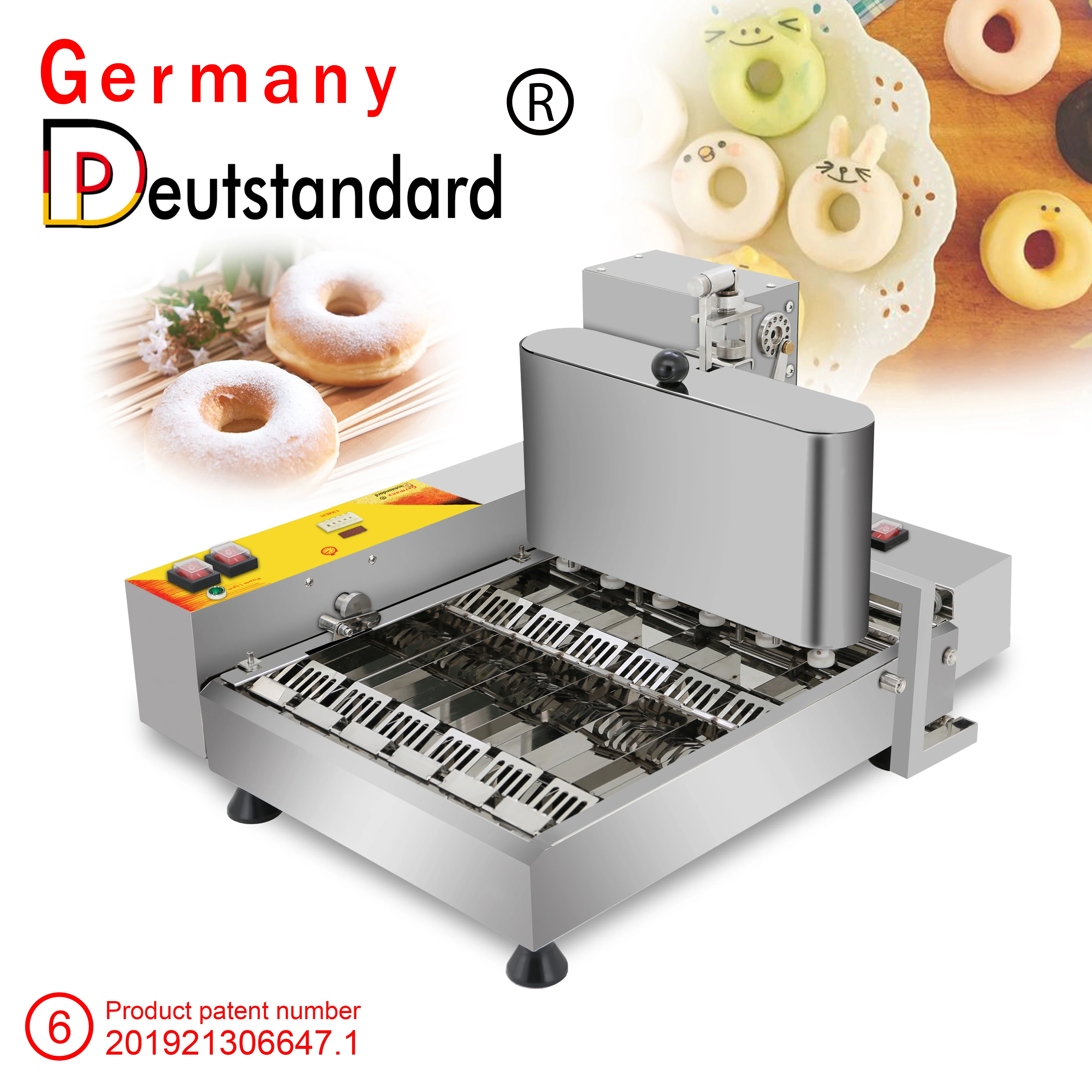 Six Rows Electric Industrial Commercial Frying Donut Maker Mini Fully Automatic Donut Machine With High Quality Snack Machine