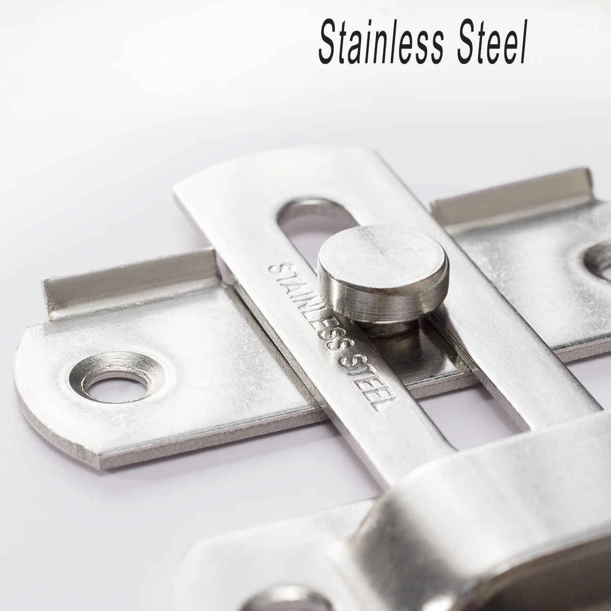 Keenkee Edelstahl-Torriegel, Haustiertürriegel, Riegelschloss, robust, Flip-Riegel, 2 mm dick