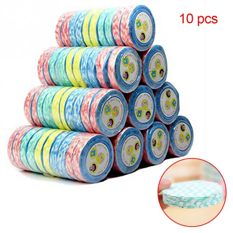 10Pcs/set Non-woven Fabric Disposable Compressed Towel Super Portable Travel Mini Face Care Magic Hand Towel For Outdoor Sports