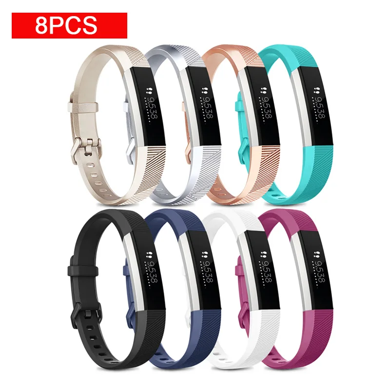 8pcs/6pcs/3pcs Soft Silicone Adjustable Band For Fitbit Alta HR Band Wristband Strap Bracelet For Fibit Alta Bracelet Watchband