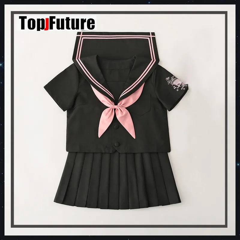 Orthodox college pink fan Embroidery Japanese student school uniform JK Uniform suit BAD GIRL cosplay  sailor suit class set