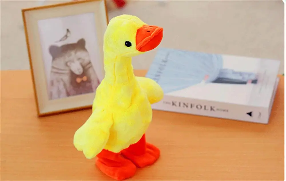 1pc/set 28*36cm Electric Walking Sound Plush Ducks Repeat Speak Animal Dolls Kid Toy Gift For Children