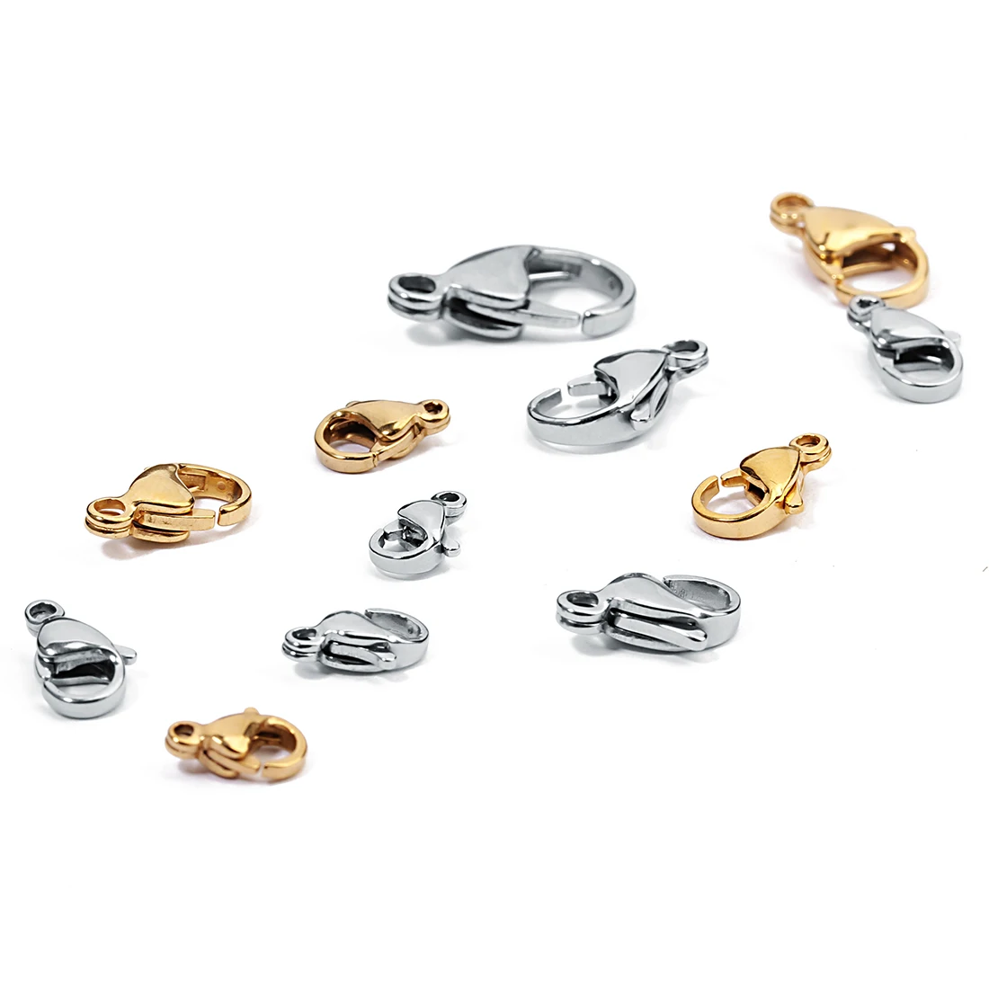 25 stücke Edelstahl Hummer Verschlüsse Haken End schließe Anschlüsse für Halskette Armband Schmuck Herstellung Zubehör Großhandel – Detail 16