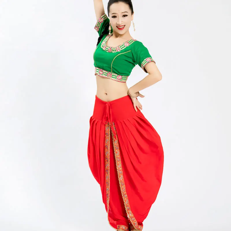 India Dance Practice Pants Women Adult/Kids Nepal Style Clothing Oriental Dance Multicolor Trousers Belly Dance Pants DQL6080