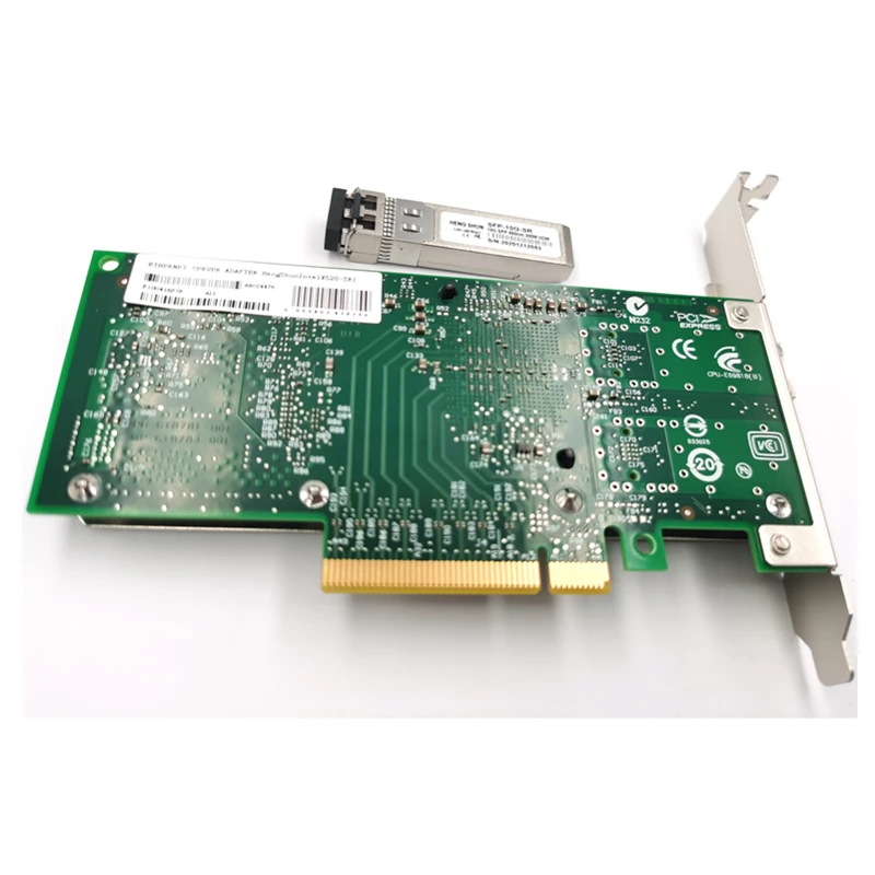 HENGSHUN – adaptateur réseau Ethernet 10GBase PCIE Express x8, puce Intel X520-SR1 EN, Port unique, SFP +, 82599