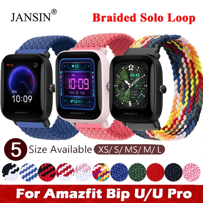 Gevlochten Solo Loop Voor Huami Amazfit Bip U/U Pro Horloge Armband Voor Huami Amazfit Gtr 42Mm/bip/Gts/U/U Pro Nylon Strap