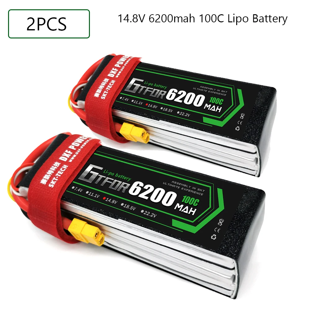 

GTFDR 4S 14.8V 6200mah 100C-200C Lipo Battery 4S XT60 T Deans XT90 EC5 For FPV Drone Airplane Car Racing Truck Boat RC Parts