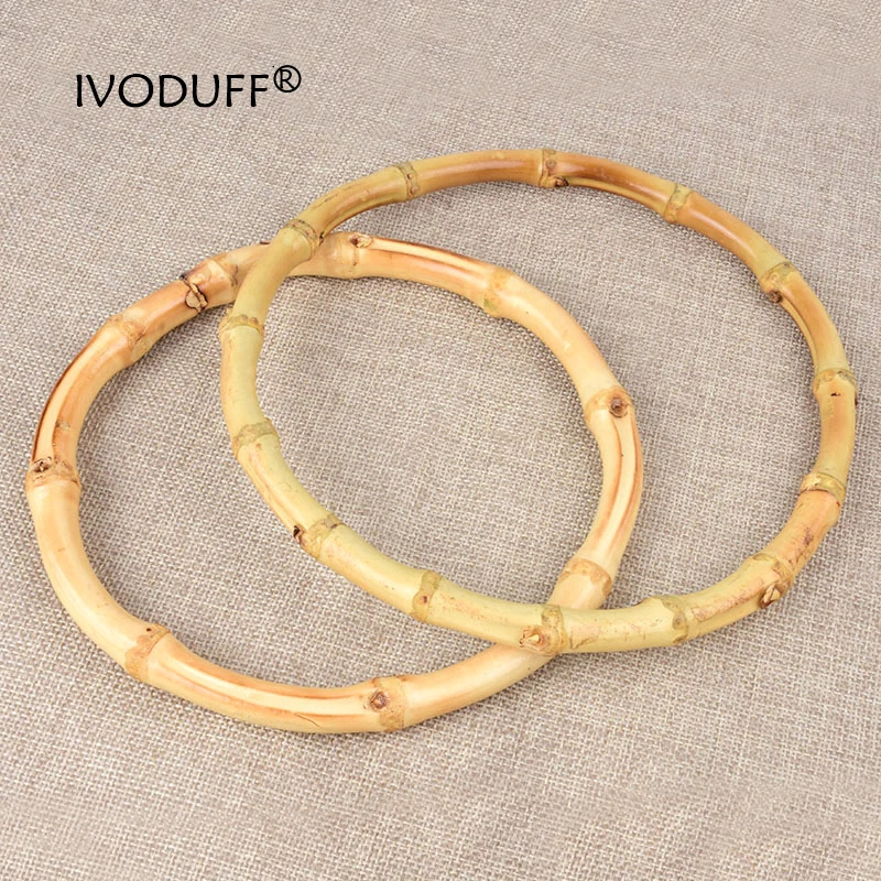 Bamboo Handle Round Shape 150mm, DIY Craft Handbag, Purse Handle Natural Bamboo Material