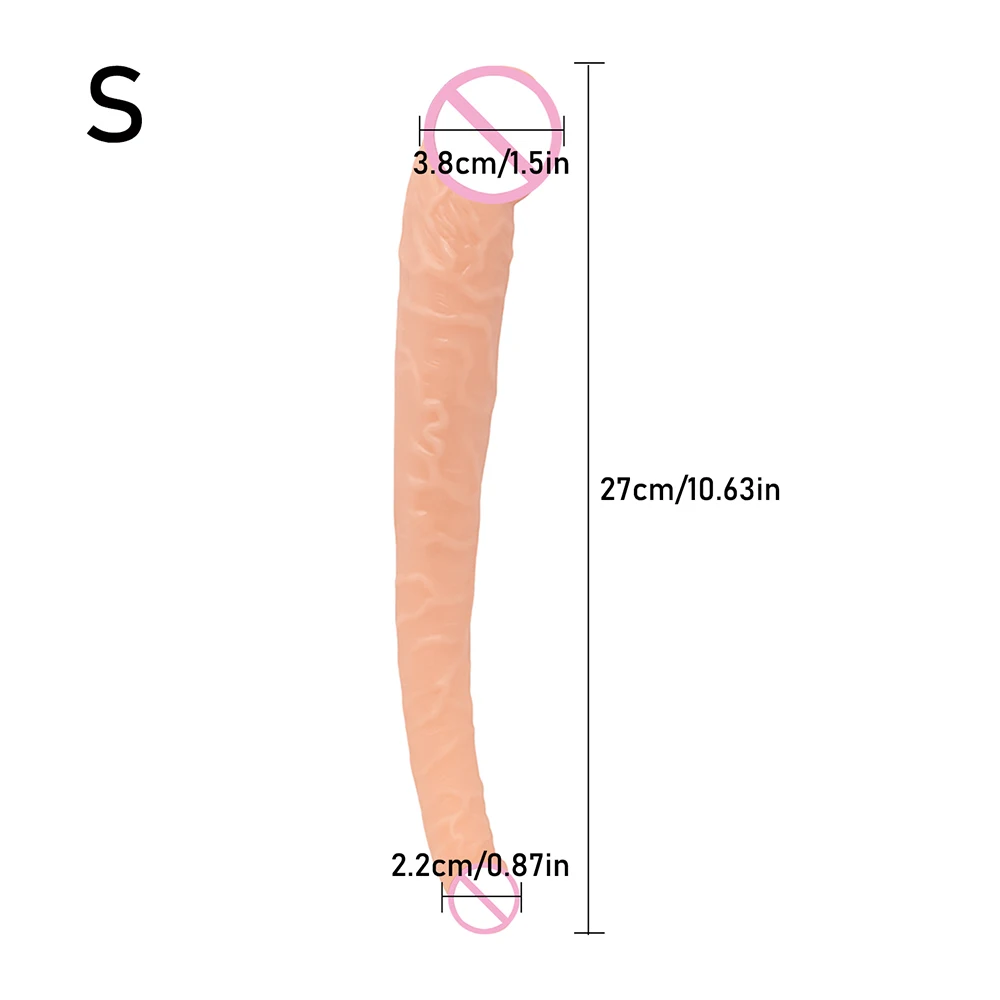 Overlength Double Dildos Soft Double Headed Penis Realistic Long Phallus Double Penetration Vagina and Anus Erotic Dick Sex Toys