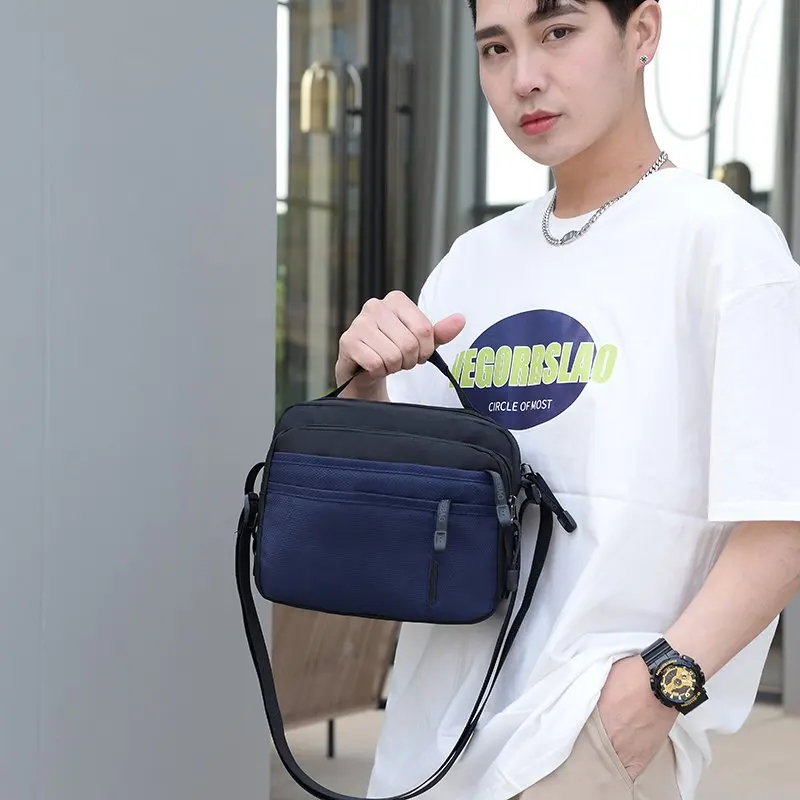 

2021 New Men Handbag Fashion Shoulder Bag Waterproof Outdoor Messenger Crossbody Bag Multi-Function Male Short Travel Bags