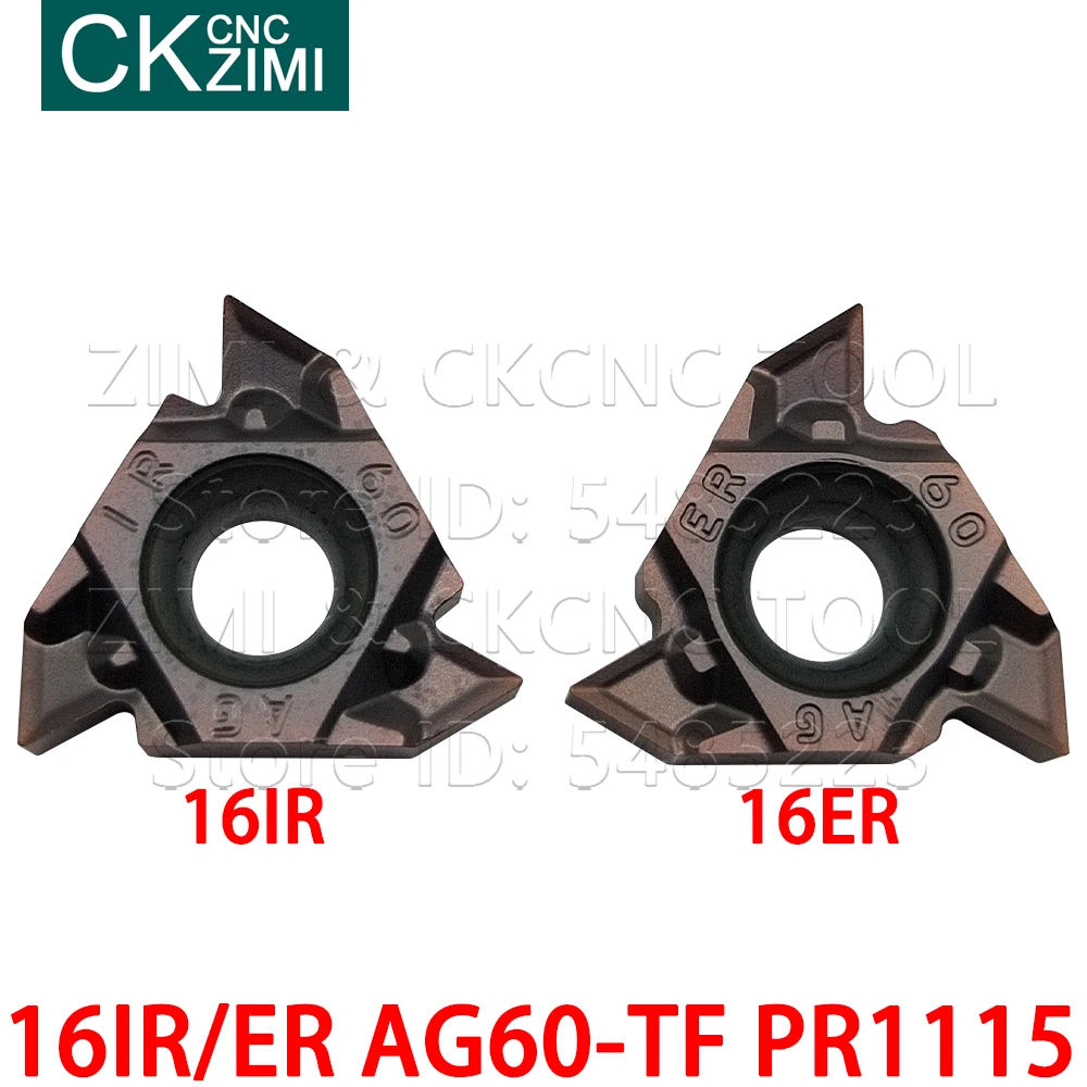 16ER AG60-TF PR1115 16IR AG60-TF PR1115 filettatura esterna interna inserti per tornitura tornio per metallo CNC utensili per tornitura 16IR 16ER AG60