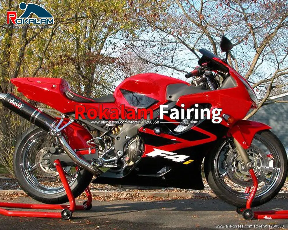 

Кузов для Honda CBR600 F4i 2001 2002 2003 CBR 600 01 03, красный, черный обтекатель мотоцикла (литье под давлением)