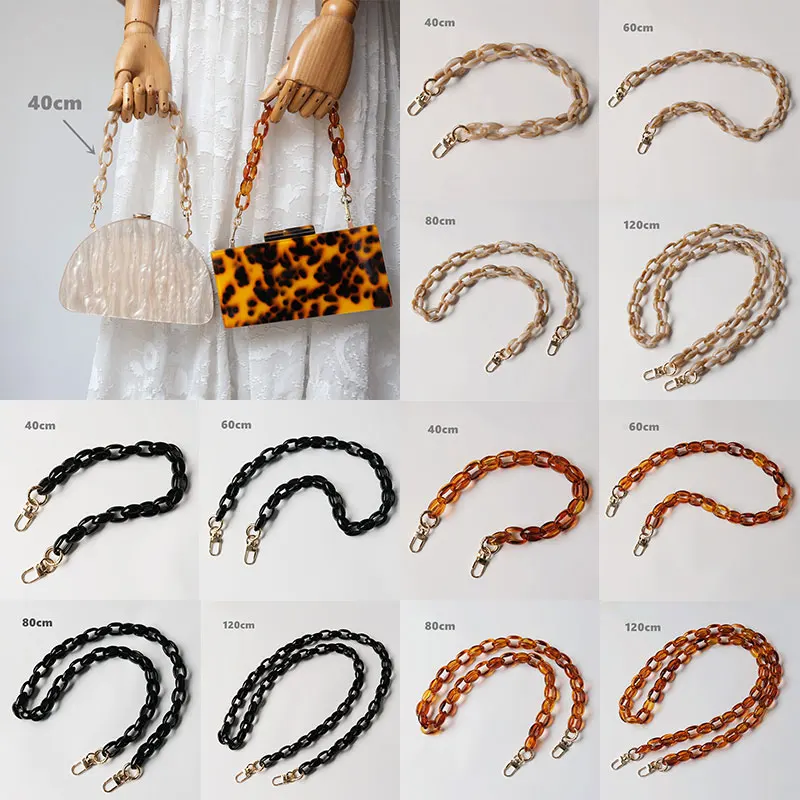 40-120cm Acrylic Resin Bag strap For Shoulder Bag Plastic Handbag Chain Strap Detachable Belts Handles Chain Bag accessories