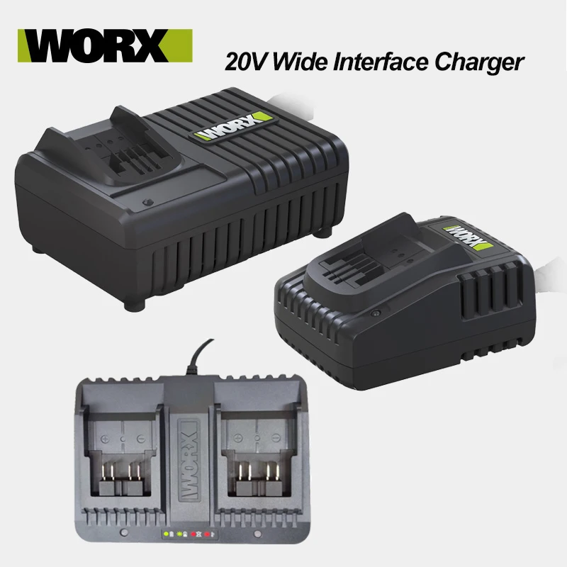 Worx 20v Carregador de Bateria Interface Larga Carga Rápida Wa3924 Wa3927 Wa3922 Acessórios Eletrônicos Ferramentas Elétricas