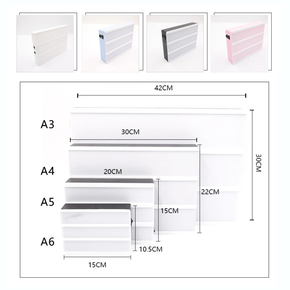 Caja de luz LED de noche, lámpara de mesa colorida o negra, letras/números/símbolos, tarjetas DIY, decoración de fiesta de cumpleaños, tamaño A4,