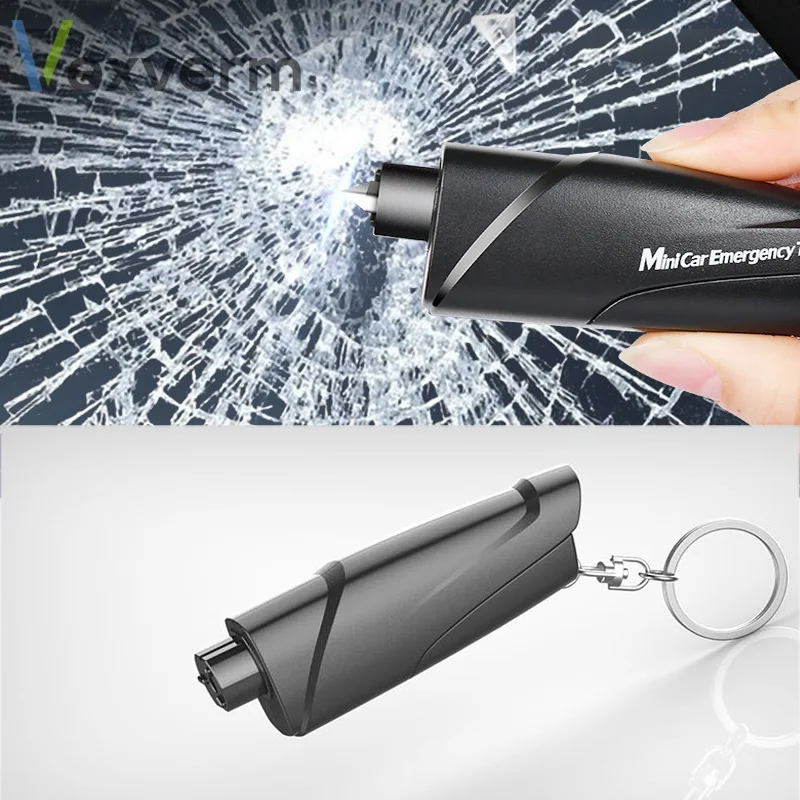 Auto Safety Hammer Car Emergency Rescue Knife Life Saving Seat Belt Cutter with Key Chain Window Breaker Glass Emergency Hammer