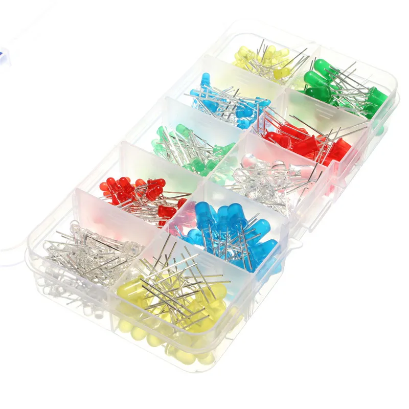 300 pz/lotto 3mm e 5mm LED Diode Kit LED diodi emettitori di luce Kit assortiti LED fai da te lampadina bianco giallo rosso verde blu Dropship