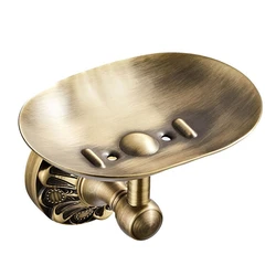 1pc Wall Mounted Antique Brass Brushed/Black Soap Holder Bathroom Accessories Soap Dish Storage Holder