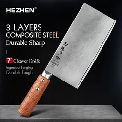 HEZHEN 7 Inches Slice Knife X9Cr18MoV Stainless Steel Slicing Meat Cutting Knives For Professional Kitchen Cook Cleaver Knife