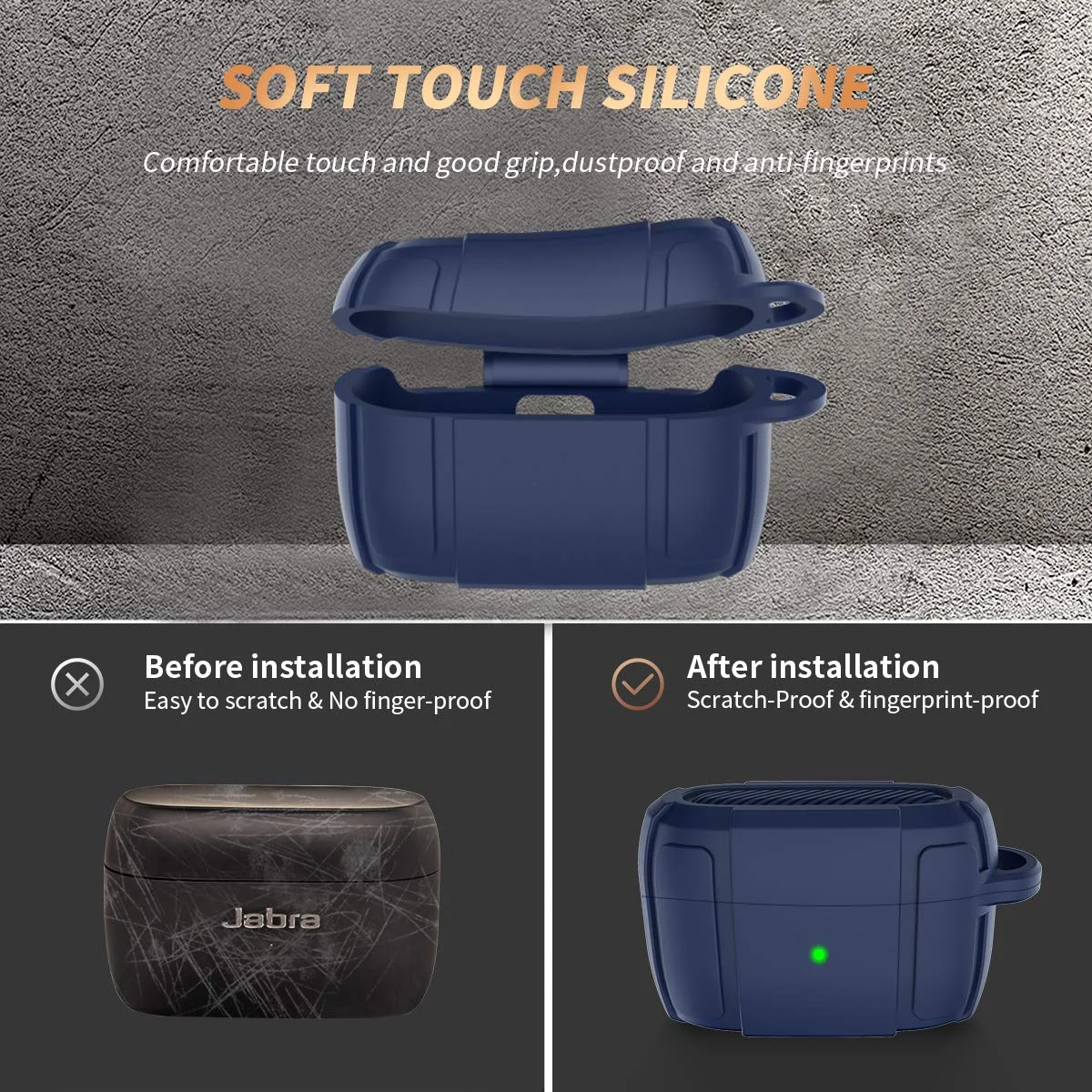 Funda protectora de silicona con absorción de golpes para Jabra Elite Active 85t, auriculares TWS inalámbricos, Bluetooth, con llavero