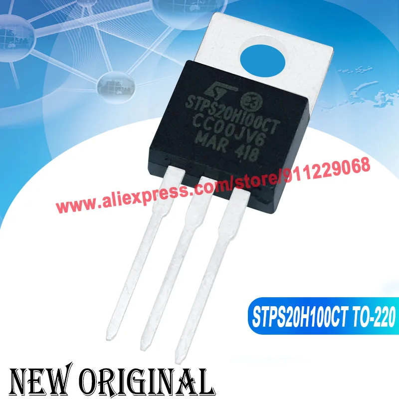 (5 Pieces) STPS20H100CT  TO-220 100V 20A / STPS30L120CT 120V 30A / STPS30H100CT 100V 30A TO-220