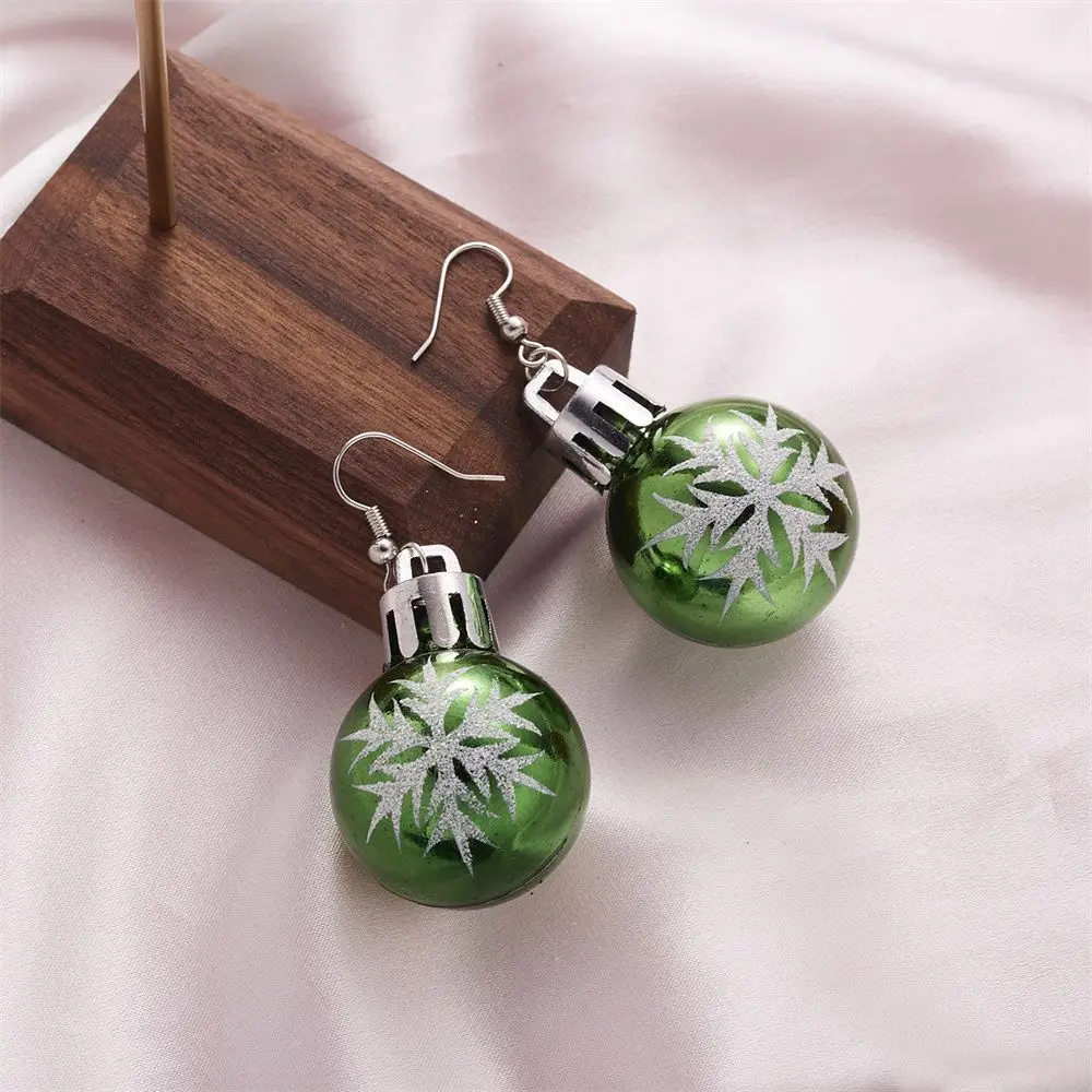 Creative Design Dangle Birthday Gift Christmas Earrings Snowflake Shape Stars Spherical