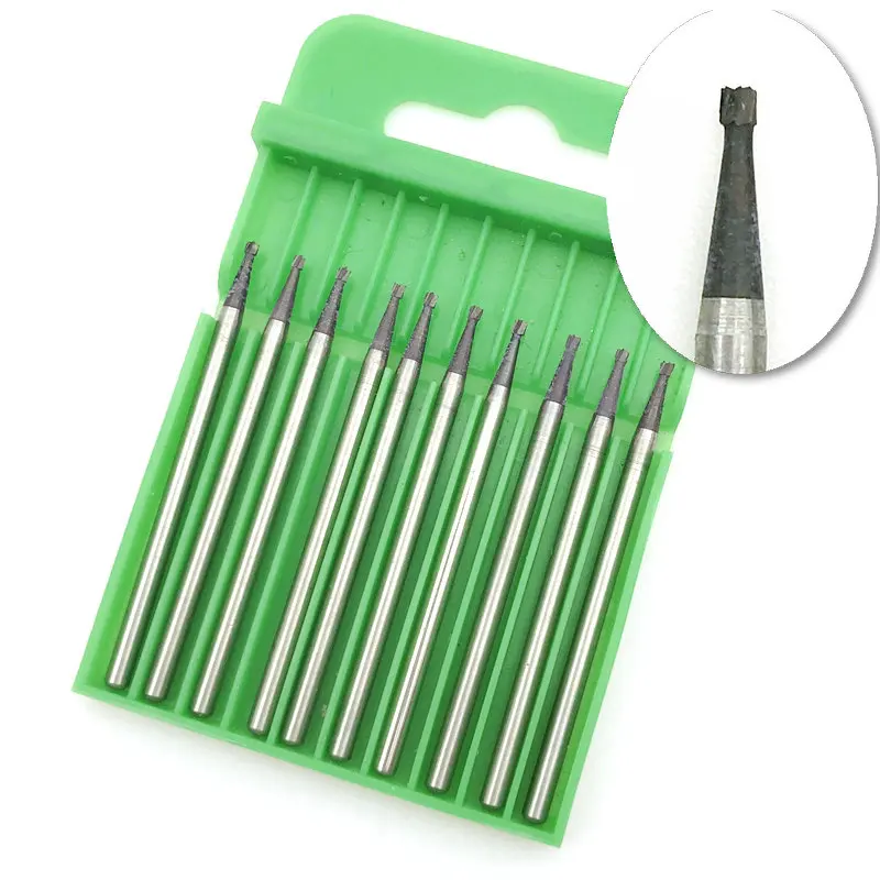 10 Pcs/Pack Dental Tungsten Steel Carbide/Fissure Burs For Low Speed Handpiece Bit 2.35mm shank Dental Material