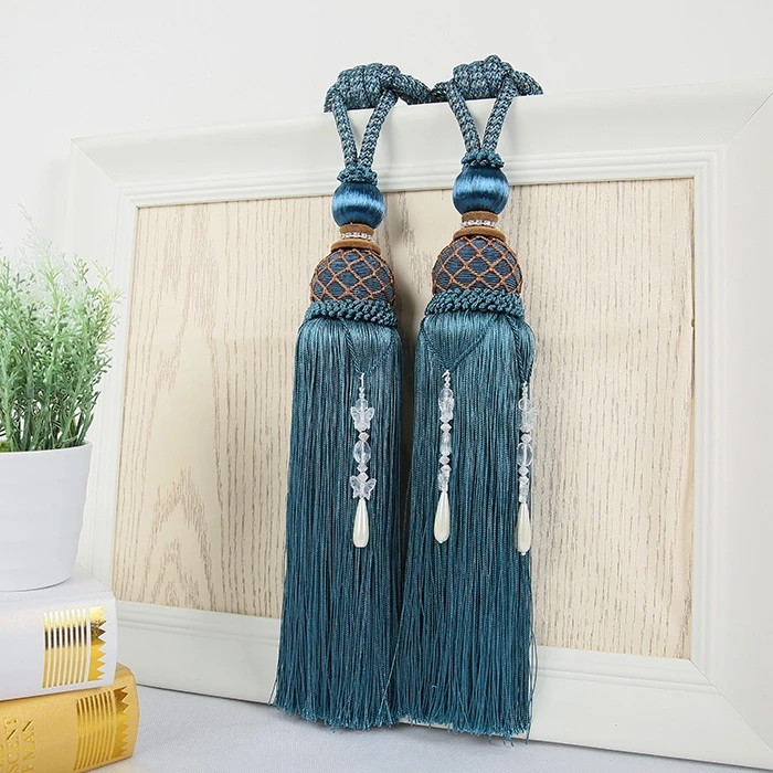 

2Pcs Curtain tieback Hanging Ball Curtain Hook Bandage Lashing Lobbing Strap Tassel Tieback Buckle Home Decoration