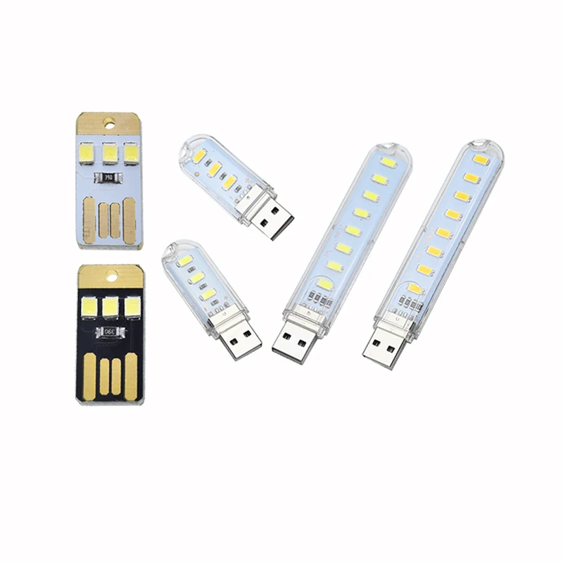 5Pcs Mini USB LED Light Table Lamp Portable Night Light For Power Bank PC Laptop Book Reading Light Warm White Lamp Camping Bulb