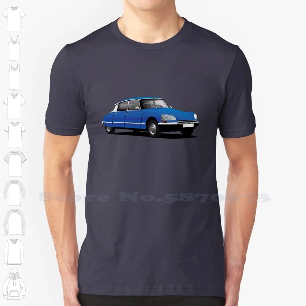 Ds Illustration Blue White Tshirt For Men Women Citro?n Citro?n Ds Ds 21 Ds 23 France Automobile Car 60s