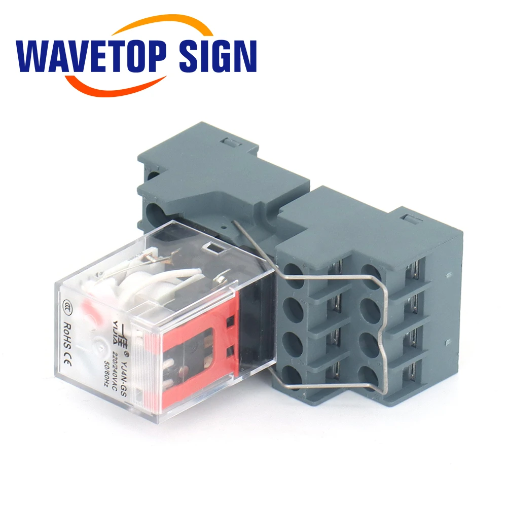 WaveTopSign Mini รีเลย์ระดับกลางฐาน14Pin YJF14A-E DC หนาทองแดงเทป4กลุ่มสำหรับ Co2เลเซอร์ตัดและแกะสลัก Machin