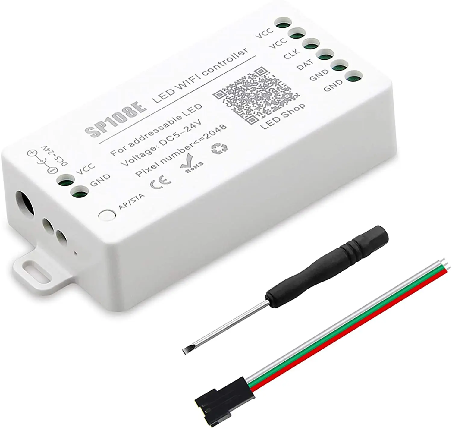 

SP108E WS2812B WS2811 WS2801 LED WiFi Controller, iOS Android App Wireless Remote Control DC5V~24V SP108E for SK6812 SK6812-RGBW