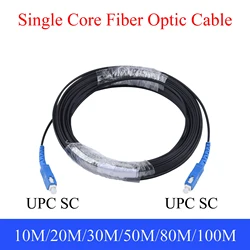 UPC SC to SC Fiber Optic Extension Cable Single-Core Single Mode Simplex Outdoor Patch Cord 20M/30M/50M/80M/100M Wire