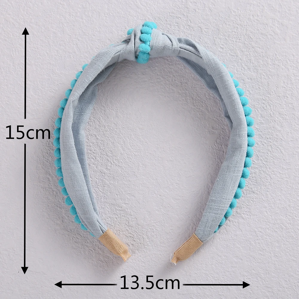 Picture 3: 1Pcs Cross Knot Hair Hoop Hairbands for Children Lovely Pompom Baby Kids Headbands Girls Hair Accessories Hair Bands