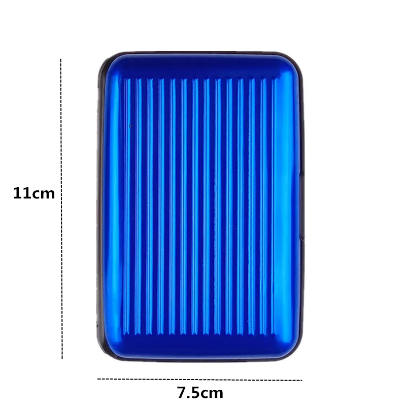 Men Aluminum Bank Card Holder Blocking Hard Case Wallet Solid Credit Card Anti-RFID Scanning Protect Card Holder