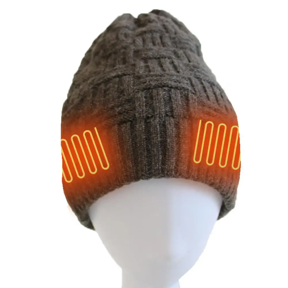 USB Charging Heating Cap Men And Women Winter Electric Heating Warm Hat Outdoor Cold Hat Knitted Electric Heating Hat Tides