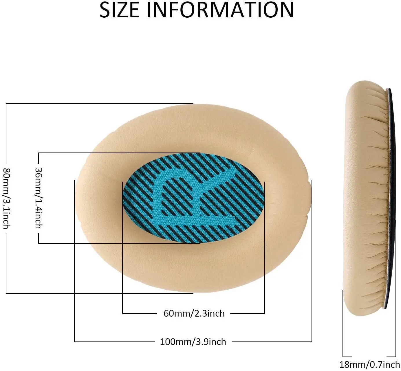 Replacement Ear Pad Cushion Memory Foam Ear Cup Repair for Bose Headphones Quiet Comfort 2 Qc2, Qc15, 25 Qc25, Ae2, Ae2I, Ae2W