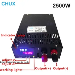 CHUX Adjustable Industrial Power Supply 12V 15V 24V 36V 48V 60V 80V 100V 110V 200V 300V 2500W AC to DC With Digital Display SMPS